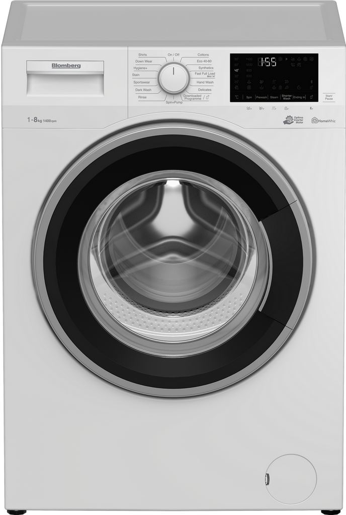 Blomberg LWF184610W Wifi Connected 8Kg Washing Machine with 1400 rpm - White - A Rated