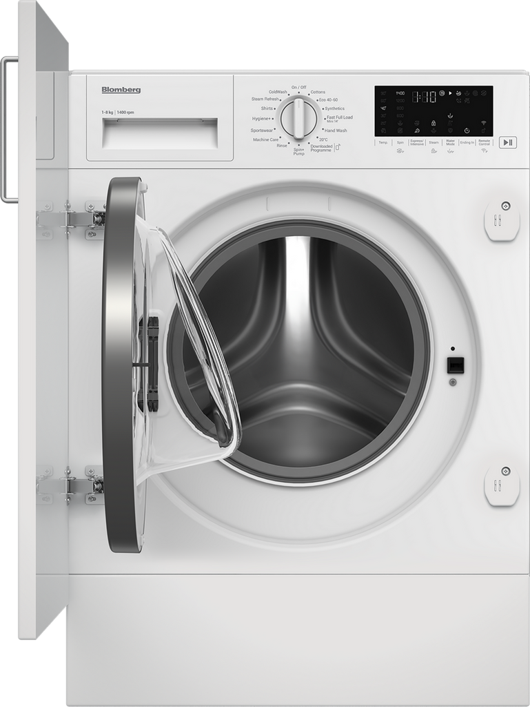 Blomberg LWI284420 Wifi Connected Integrated 8Kg Washing Machine with 1400 rpm - A Rated