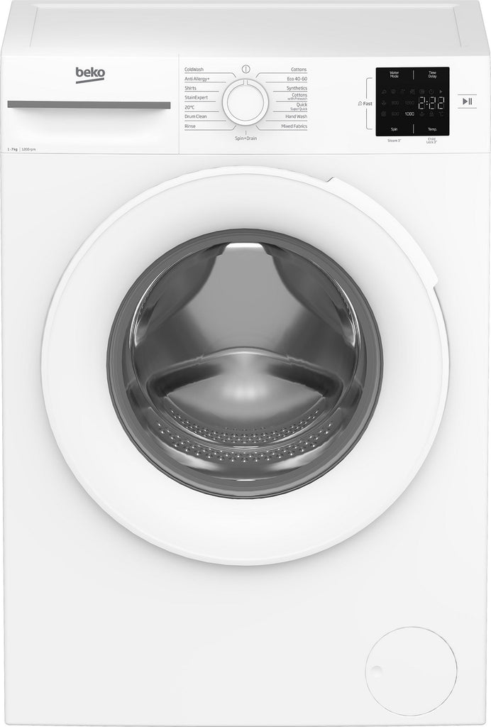 Beko BM1WU3721W 7Kg Washing Machine with 1200 rpm - White - B Rated