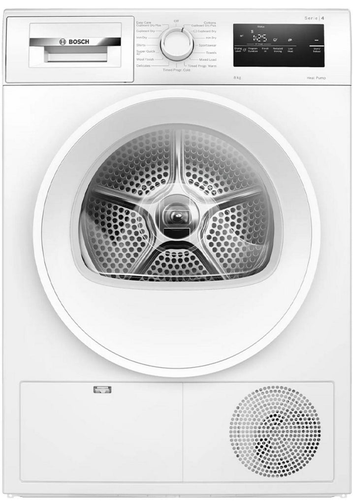 Bosch Series 4 WTH85225GB 8Kg Heat Pump Condenser Tumble Dryer - White - A++ Rated