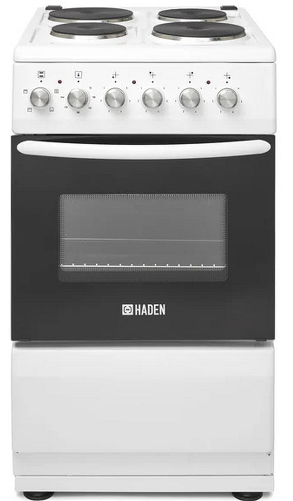 Haden HES051W 50cm Electric Cooker with Solid Plate Hob - White