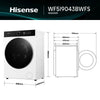 Hisense WF5I9043BWFS 9Kg Washing Machine with 1400 rpm - White - A Rated