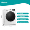 Hisense WFQA1014EVJM 10kg 1400 Spin Washing Machine - White -  A Rated