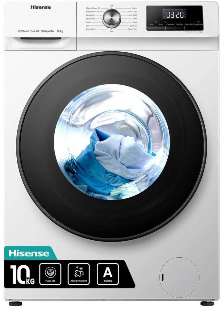 Hisense WFQA1014EVJM 10kg 1400 Spin Washing Machine - White -  A Rated