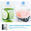 Midea MDRB379FGD30 55cm Frost Fridge Freezer - Black - D Rated