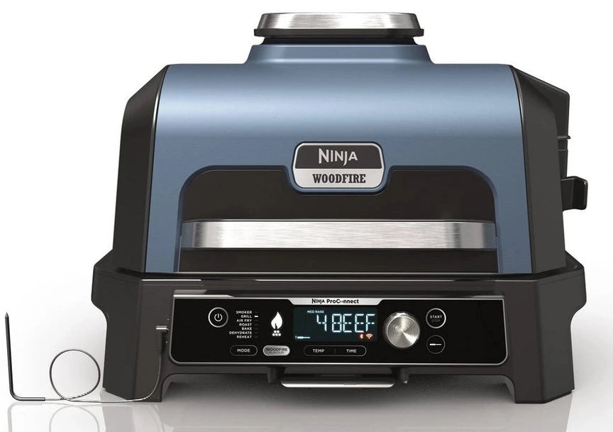 Ninja OG901UK Woodfire Pro Connect XL Electric BBQ Grill & Smoker - Black/Blue