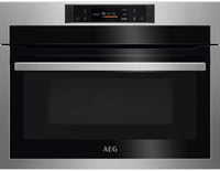 AEG 8000 Series KME761080M Wifi Connected Built In Compact Electric Single Oven with Microwave Function - Stainless Steel