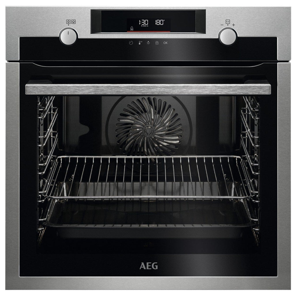 AEG BPS555060M Built In Electric Single Oven with Steam Function - Stainless Steel