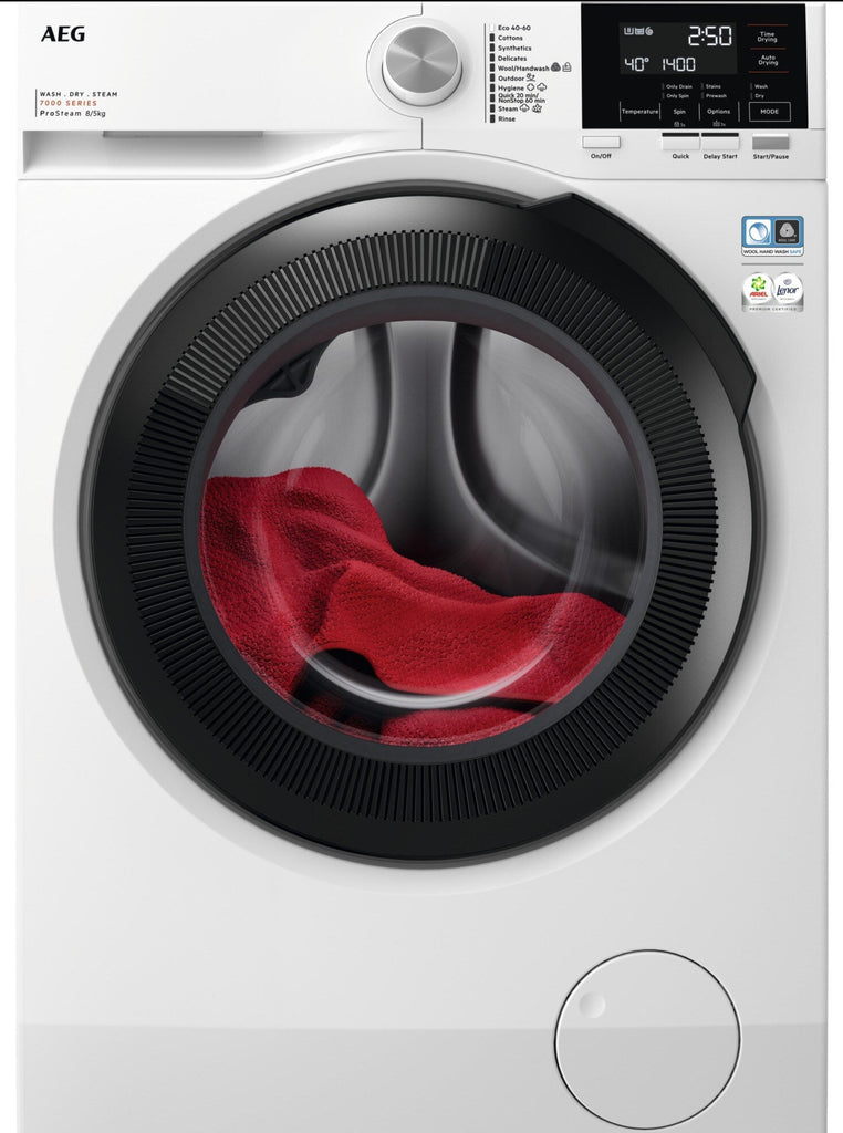 AEG 7000 Series LWR7185M4B 8Kg / 5Kg Washer Dryer with 1400 rpm - White - D Rated