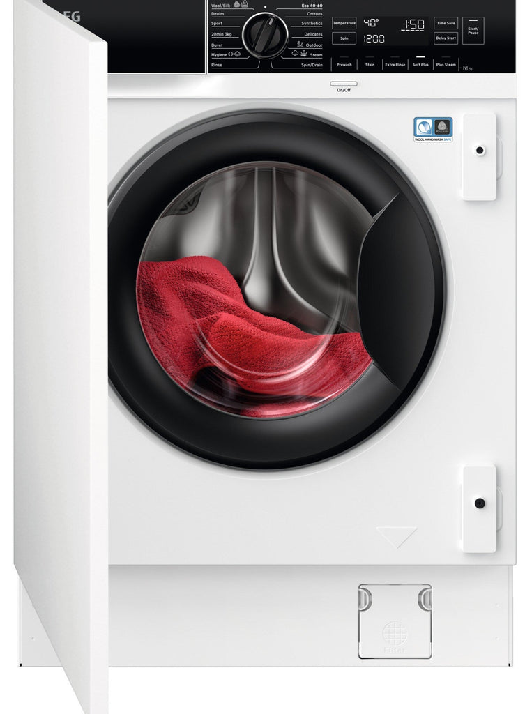 AEG 7000 LF7C8636BI 8Kg Integrated Washing Machine with 1600 rpm - White - B Rated