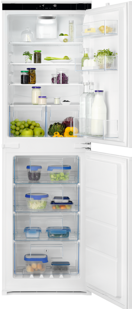 Zanussi ZNTN18ES5 Integrated Frost Free Fridge Freezer with Sliding Door Fixing Kit - White - E Rated