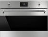 Smeg Classic SF4390MCX  Built In Compact Electric Single Oven with Microwave Function - Stainless Steel