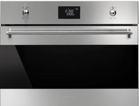 Smeg Classic SF4390MCX  Built In Compact Electric Single Oven with Microwave Function - Stainless Steel