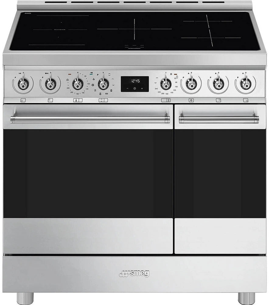 Smeg C92IPX2 Symphony Classic 90cm Electric Range Cooker with Induction Hob - S/Steel