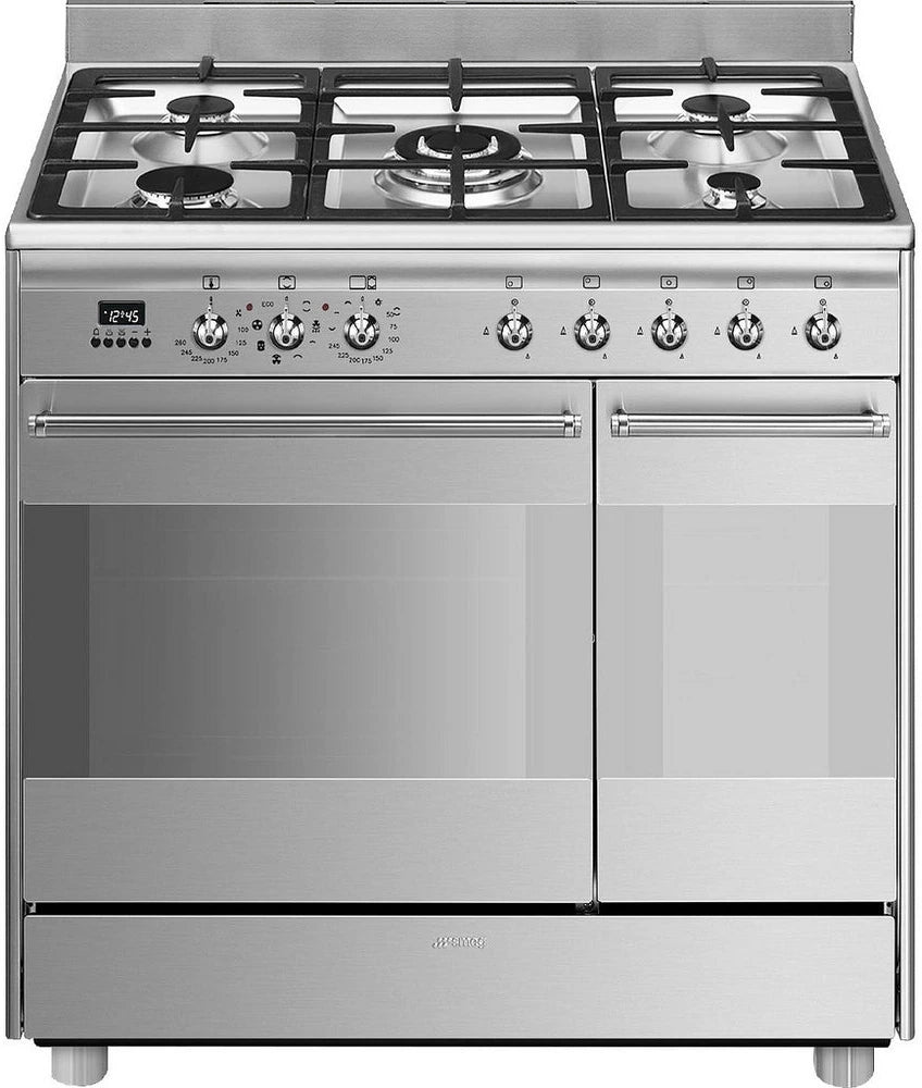 Smeg SCB92MX8 Concert Classic 90cm Dual Fuel Range Cooker - Stainless Steel