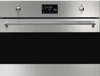 Smeg Classic SO4302M1X  Built In Compact Electric Single Oven with Microwave Function - Stainless Steel