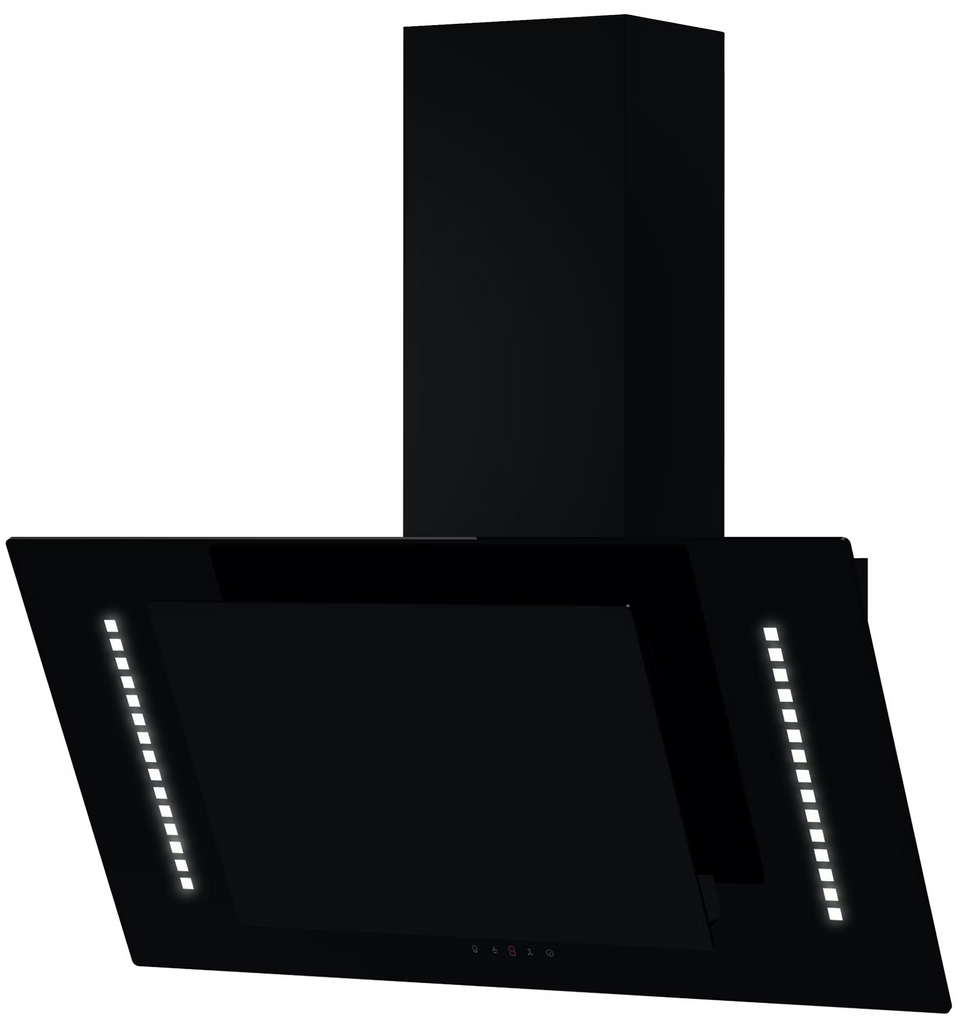 Cata UBARUNW7 70cm Angled Glass RF Hood with White Ambient Light - Black