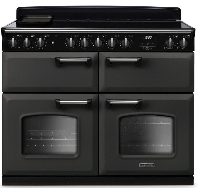 Rangemaster CLDLB110EIPSLT/CM1 Classic Deluxe BC 110cm Induction Range Cooker - Slate/Chrome Trim