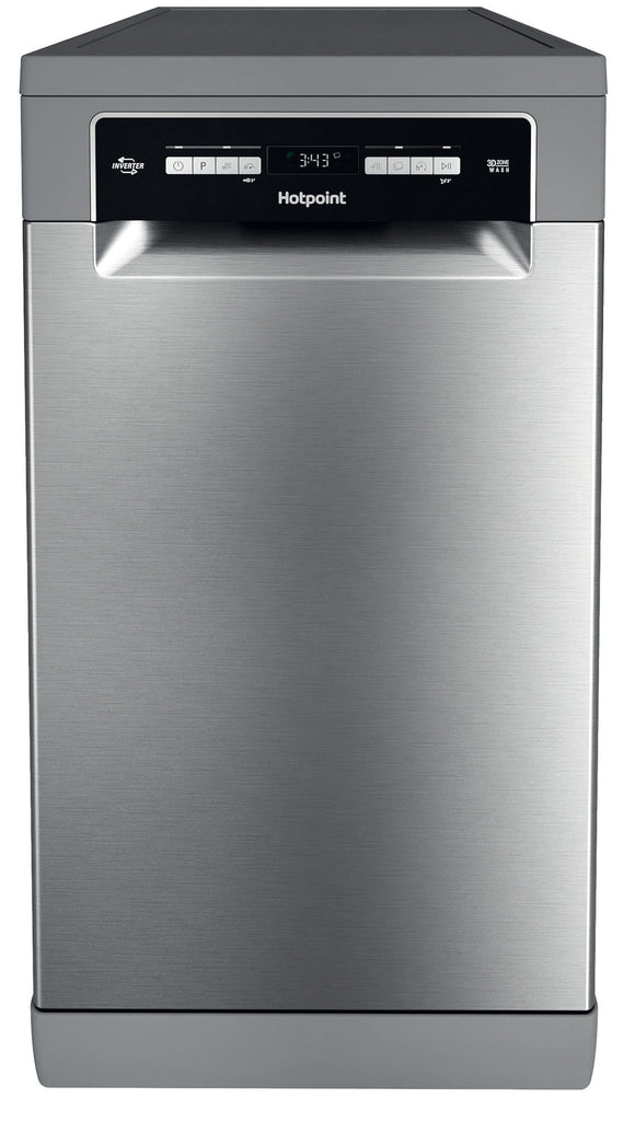 Hotpoint HSFO3T223WXUKN Slimline Dishwasher - Stainless Steel - E Rated