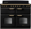 Rangemaster CLDLB110EIPCBL/AB1 Classic Deluxe BC 110cm Induction Range Cooker - Charcoal Black/Antique Trim