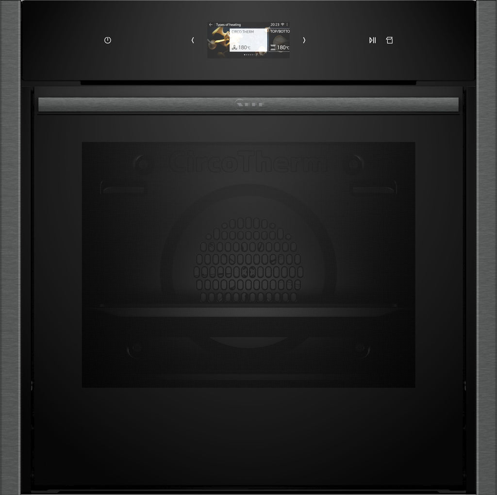 NEFF N90 Slide&Hide B64VS71G0B Wifi Connected Built In Electric Single Oven with Steam Function - Graphite