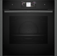 NEFF N90 Slide&Hide B64VT73G0B Wifi Connected Built In Electric Single Oven with Steam Function - Graphite