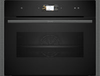 NEFF N90 C24FS31G0B Wifi Connected Built In Compact Electric Single Oven with Steam Function - Graphite