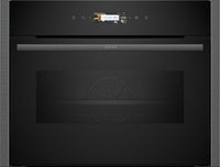 NEFF N70 C24MR21G0B Wifi Connected Built In Compact Electric Single Oven with Microwave Function - Graphite