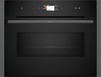 NEFF N90 C24MS31G0B Wifi Connected Built In Compact Electric Single Oven with Microwave Function - Graphite