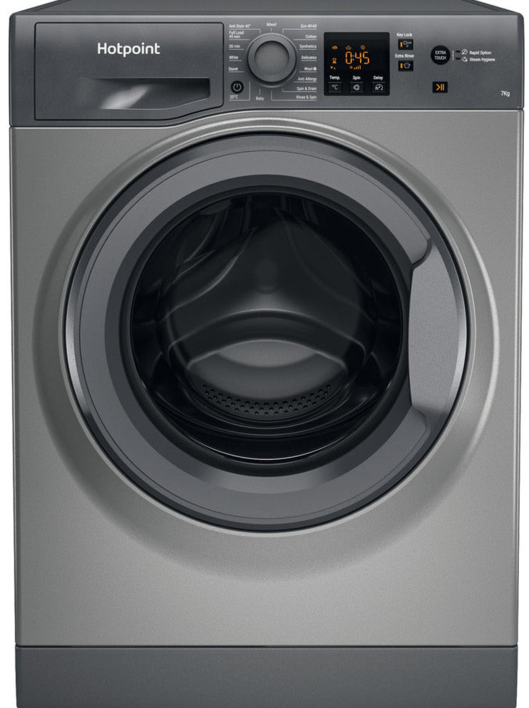 Hotpoint NSWF743UGGUKN 7Kg Washing Machine with 1400 rpm - Graphite - D Rated