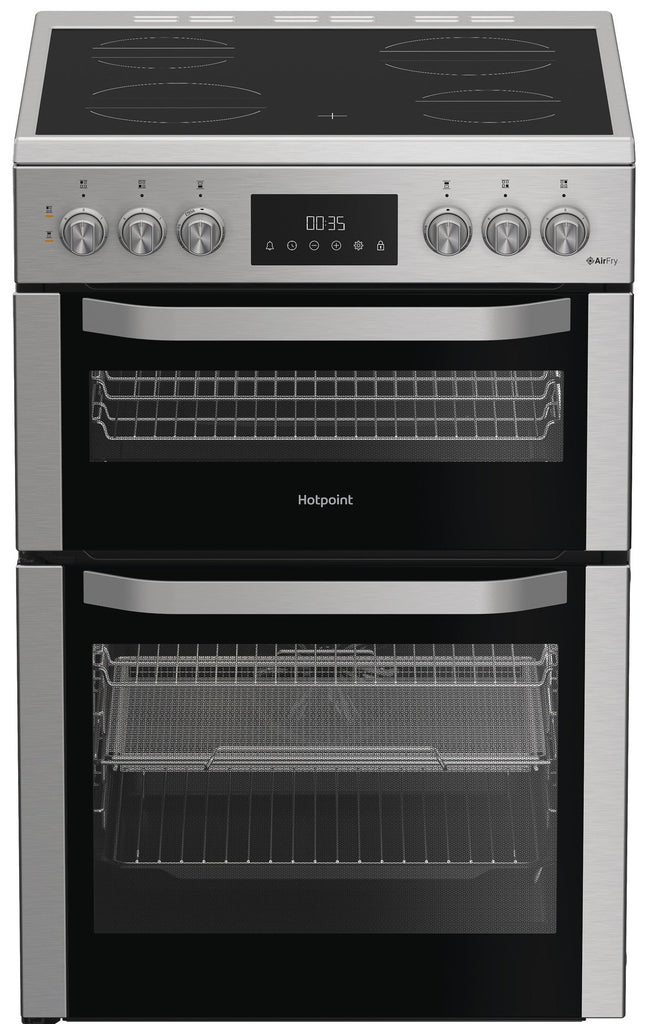 Hotpoint HDE6VDCAX 60cm Electric Cooker with Ceramic Hob - Stainless Steel