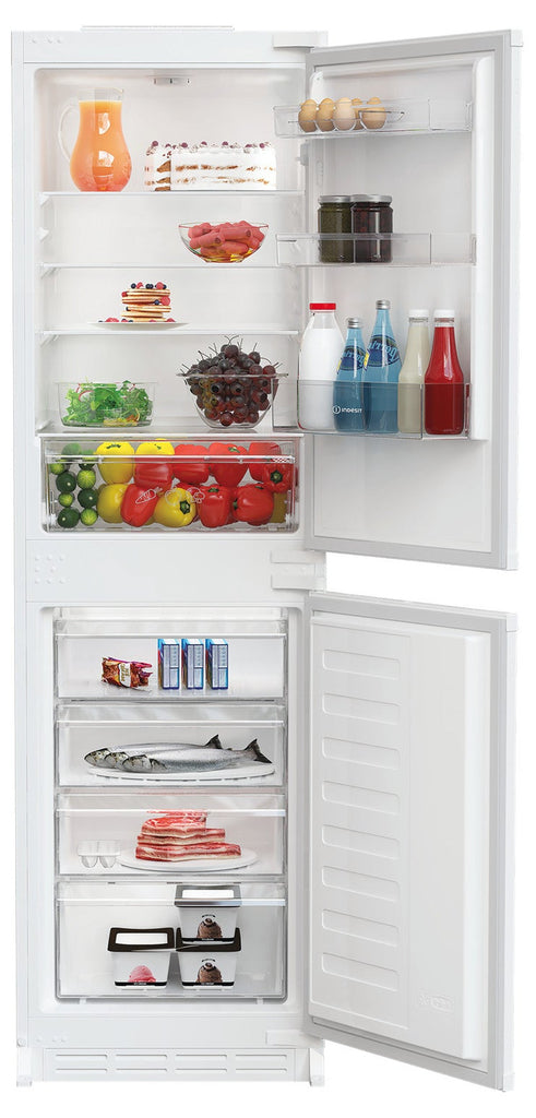 Indesit KINS1261B4UK Integrated Fridge Freezer with Sliding Door Fixing Kit - White - E Rated