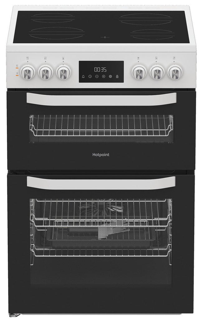 Hotpoint HTE6VDCW 60cm Electric Cooker with Ceramic Hob - White