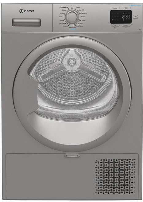 Indesit CYD92DSSUK 9kg Heat Pump Tumble Dryer with Steam Technology - Silver - A+ Rated