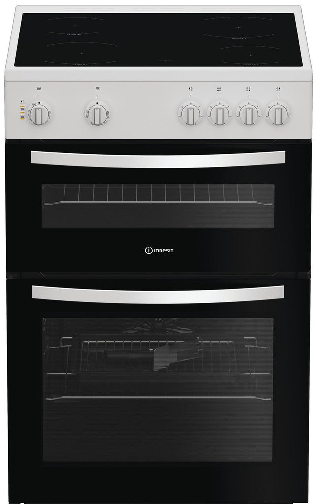Indesit IDE6VMW 60cm Electric Cooker with Ceramic Hob - White