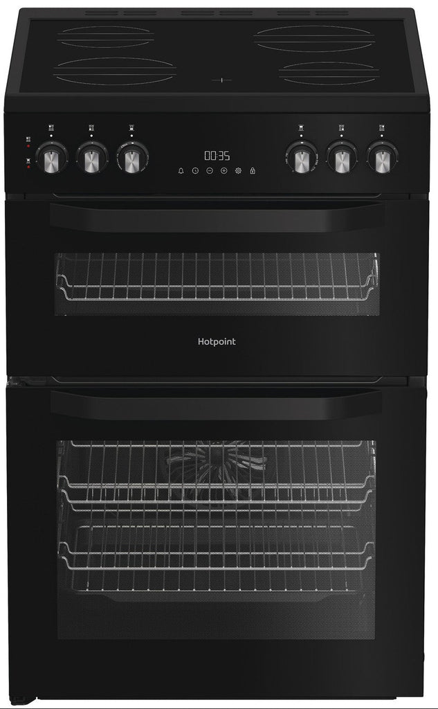 Hotpoint HDE6VDB1 60cm Electric Cooker with Ceramic Hob - Black