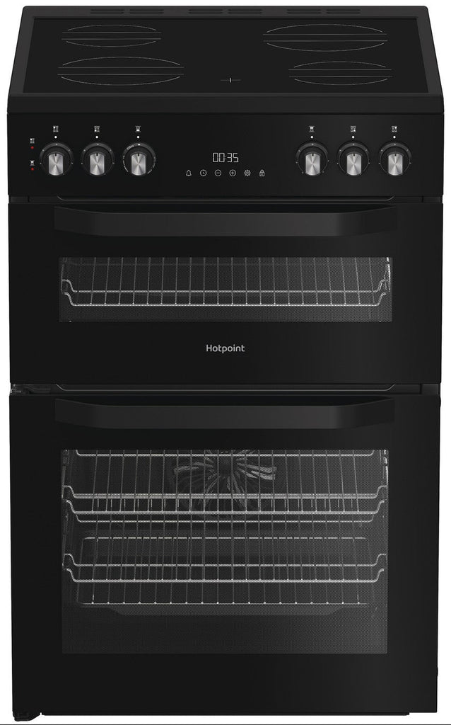 Hotpoint HTE6VDCB1 60cm Electric Cooker with Ceramic Hob - Black
