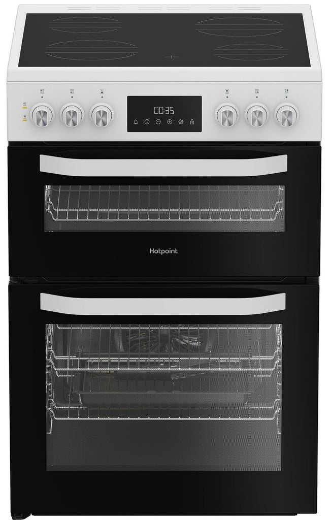 Hotpoint HDE6VDW 60cm Electric Cooker with Ceramic Hob - White