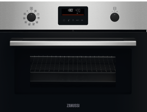 Zanussi ZVENM6X3 Built In Compact Electric Oven with Microwave Function - Stainless Steel