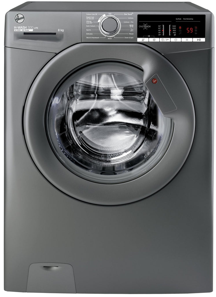 Hoover H3W58TGGE 8Kg Washing Machine with 1500 rpm - Graphite - D Rated