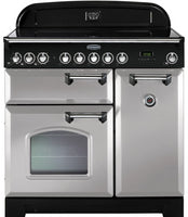 Rangemaster Classic Deluxe CDL90ECRP/C 90cm Electric Range Cooker with Ceramic Hob - Royal Pearl/Chrome Trim