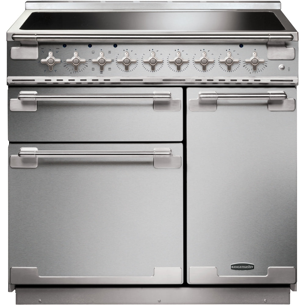 Rangemaster Elise ELS90EISS 90cm Electric Range Cooker with Induction Hob - Stainless Steel/Brushed Chrome Trim