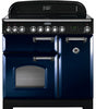 Rangemaster Classic Deluxe CDL90EIRB/C 90cm Electric Range Cooker with Induction Hob - Blue/Chrome Trim
