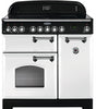 Rangemaster Classic Deluxe CDL90EIWH/C 90cm Electric Range Cooker with Induction Hob - White/Chrome Trim