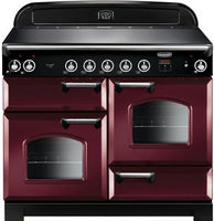 Rangemaster Classic CLA110EICY/C 110cm Electric Range Cooker with Induction Hob - Cranberry/Chrome Trim