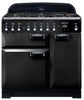 Rangemaster Elan Deluxe ELA90DFFBL 90cm Dual Fuel Range Cooker - Black/Chrome Trim