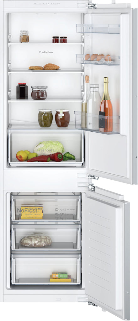 Neff N30 KI7861FF0G Frost Free Integrated Fridge Freezer with Fixed Door Fixing Kit - White - F Rated