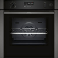 NEFF N50 Slide&Hide B3AVH4HG0B Wifi Connected Built In Electric Single Oven with Steam Function - Graphite