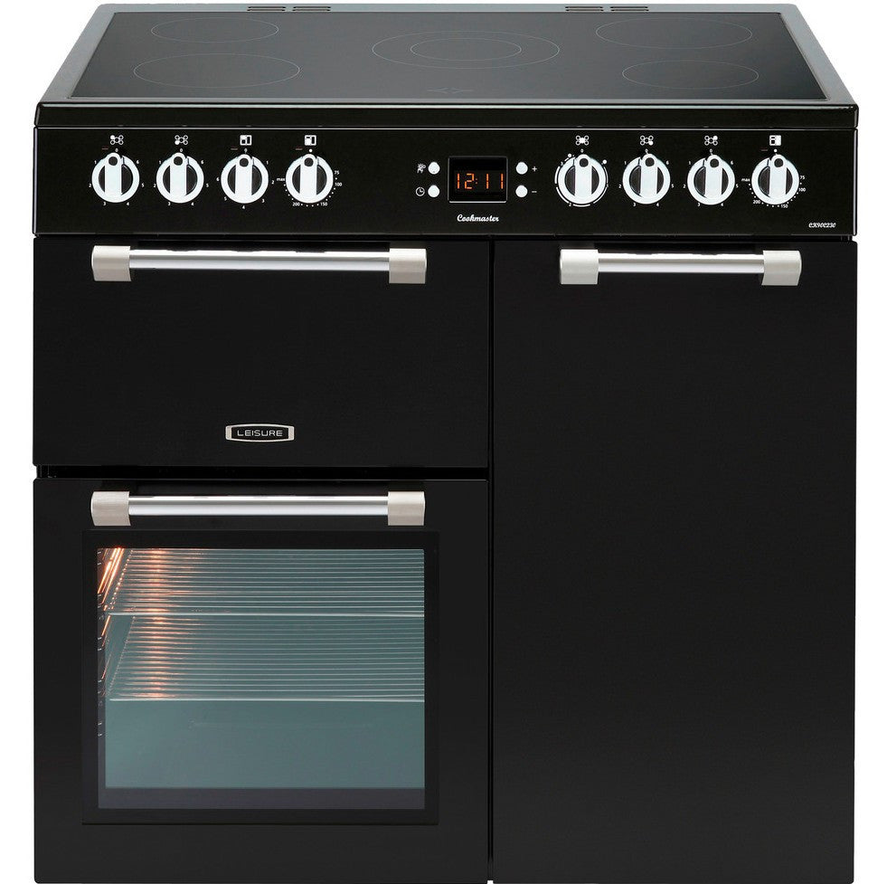 Leisure Cookmaster 90 Electric Ceramic Hob Range Cooker Black - Moores Appliances Ltd.