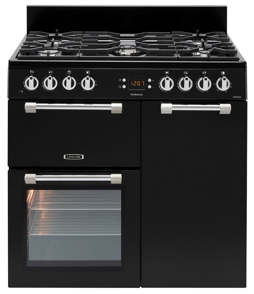 Leisure Cookmaster 90 Dual Fuel Range Cooker Black - Moores Appliances Ltd.